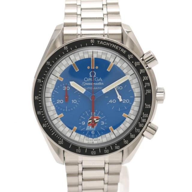 OMEGA オメガ スピードマスター レーシング シューマッハ メンズ 腕時計 3510.81 自動巻き SS シルバー 青文字盤 本物保証 中古
