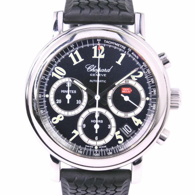 Chopard ショパール ミッレミリア クロノグラフ 8331-52 ステンレススチール×ラバー シルバー 自動巻き メンズ 黒文字盤 腕時計 中古 A-ランク