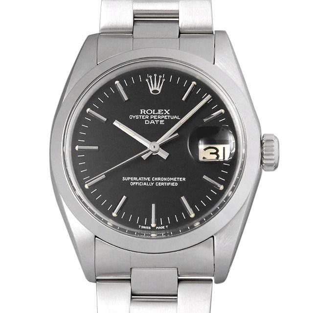ロレックス オイスターパーペチュアル デイト Cal.1570 17番 1500 ブラック/バー メンズ(007UROAA0065) アンティーク 腕時計 送料無料
