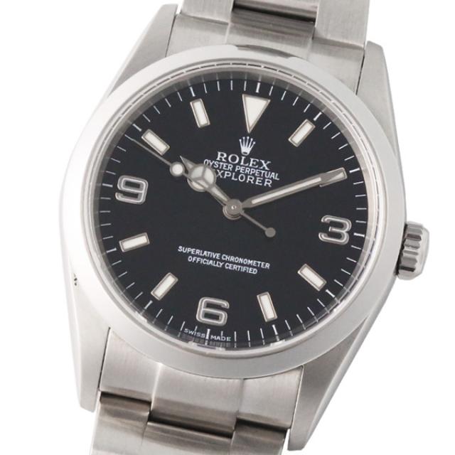 ROLEX ロレックス エクスプローラーI 114270 F番 黒文字盤 箱・保証書付き メンズ 自動巻 腕時計 中古
