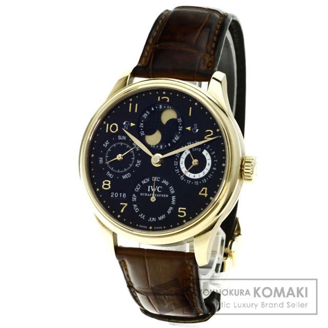 IWC IW503202 ポルトギーゼ ダブルムーン 腕時計 K18ピンクゴールド/アリゲーター メンズ 中古 インターナショナルウォッチカンパニー