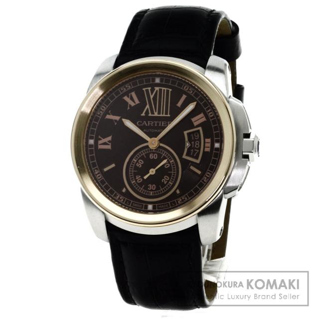 CARTIER W7100051 カリブルドゥカルティエ 腕時計 K18ピンクゴールド/SS/革 メンズ 中古 カルティエ