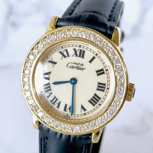 Cartier カルティエ マストロンド SM ベルト2色付 ダイヤモンド 腕時計 中古 送料無料