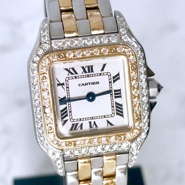 Cartier カルティエ パンテール SM コンビ ダイヤモンド 腕時計 中古 送料無料