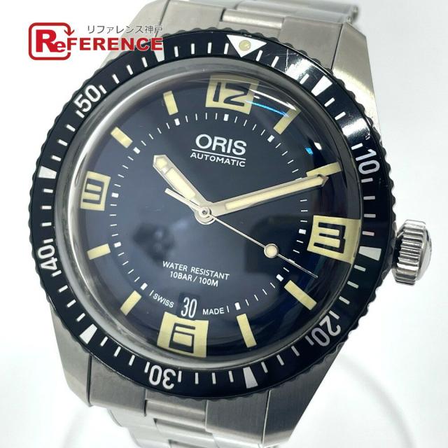 ORIS オリス 7707 ダイバーズ65 ヘリテージ 復刻モデル デイト 自動巻き 腕時計 SS メンズ シルバー 中古