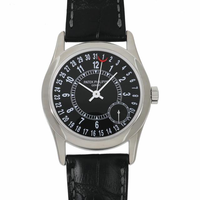 パテックフィリップ カラトラバ 6000G-001 ブラック メンズ 中古 送料無料 腕時計