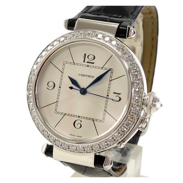 カルティエ Cartier パシャ42mm WJ120251メンズ腕時計 ホワイトゴールド 中古 A品