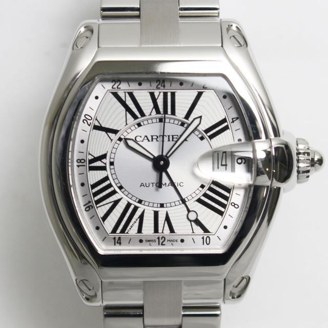 カルティエ ロードスターGMT W62032X6 メンズ腕時計 Cartier SS 自動巻 ブレス 中古 A 返品可 質屋出品 送料無料