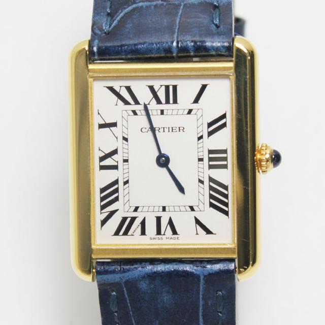 カルティエ タンクソロLM K18YG W5200004 メンズ腕時計 Cartier K18/SS 中古 A 返品可 質屋出品 送料無料