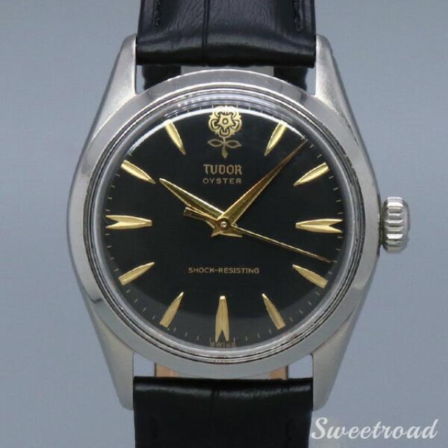 TUDOR／チューダー／チュードル OYSTER／オイスター デカバラ／Big Rose Ref.7934 ブラックダイヤル／ゴールドインデックス 17石／手巻き 1950年代 w-19924