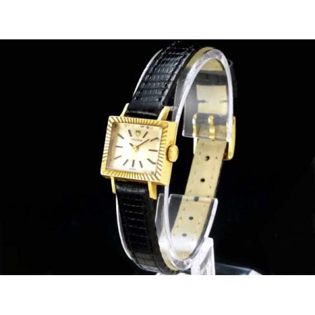 チュードル – TUDOR – スクエア アンティーク 希少・カメレオン型 手巻き 18KYG無垢/革 レディース 腕時計 中古 USED