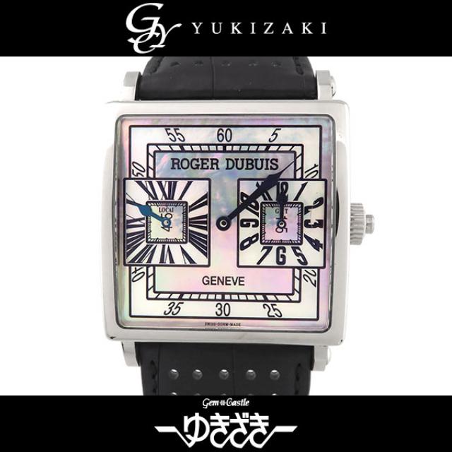 ロジェ・デュブイ ROGER DUBUIS ゴールデンスクエア GMT 世界限定28本 G43.1447.0.N126A.7ADT ホワイトシェル文字盤 メンズ 腕時計 中古