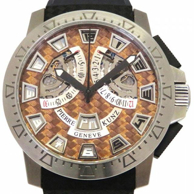 ピエール・クンツ PIERRE KUNZ スポーツクロノグラフ G403 ブラウン文字盤 中古 腕時計 メンズ